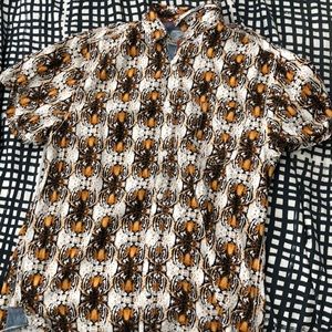 Tiger print short sleeve button up
